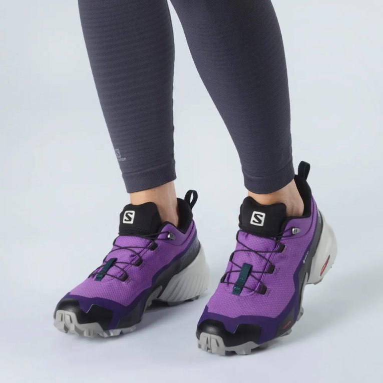 Tenis Senderismo Salomon Cross Hike GTX Mujer Morados Negros | MX LHFI518